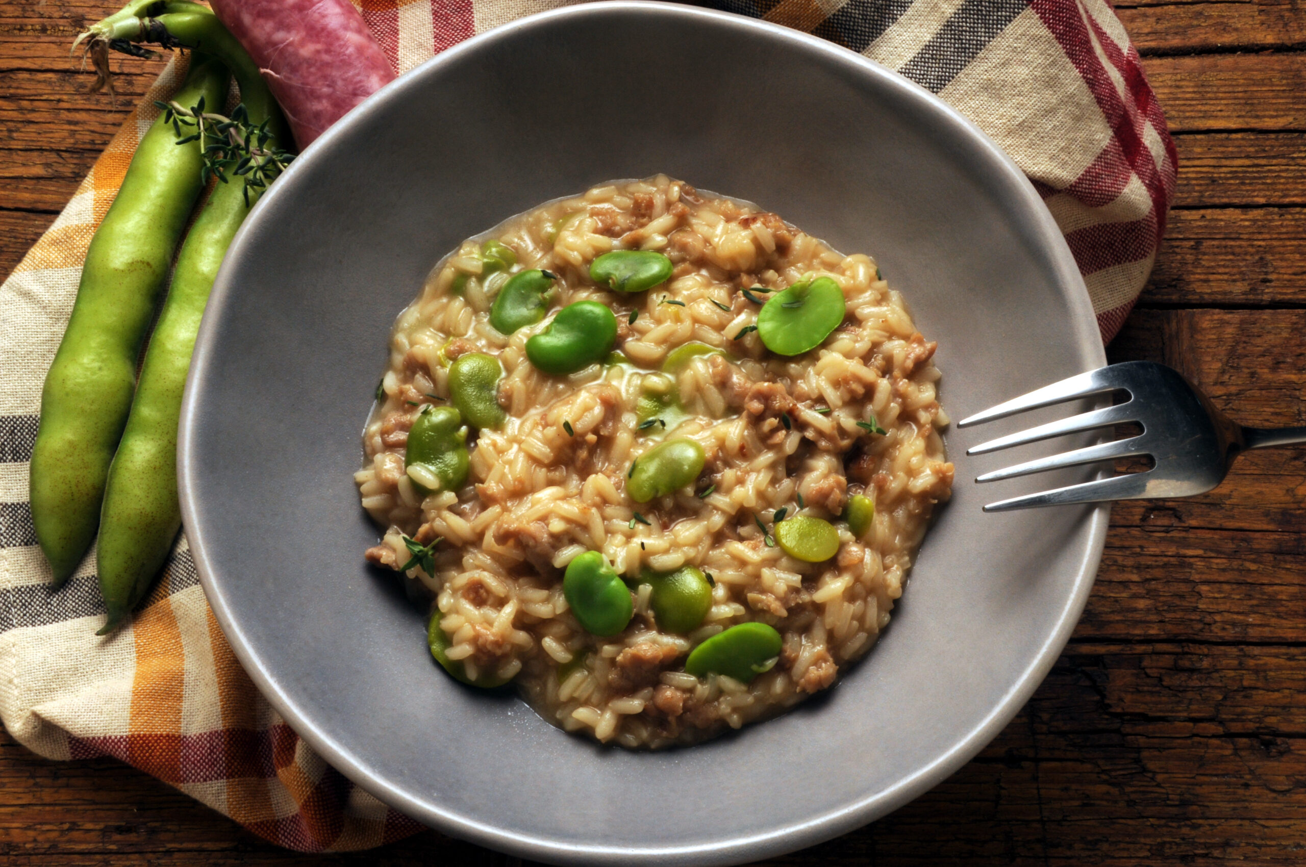 Ricetta di Agizza Ciro: Risotto alle fave e salsiccia